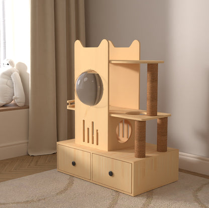 Wholesale solid wood cat cabinets, household multi-layer cat tree，wooden cat cages, cat climbing frames, cat trees, cat houses and cat beds