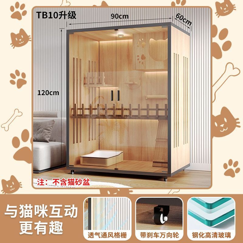 Cat Villa Wooden Cat Cage Household Indoor Double-layer Cat Cabinet Three-layer Cat House Pet Cabinet Cat Nest Cat House