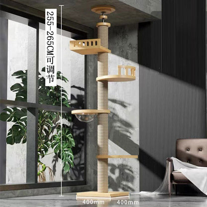 Wholesale Tongtian Post Cat Climbing Frame Cat Toy Cat Scratch Board Factory Solid Wood Bold and Firm Top-notch Cat Scratch Post