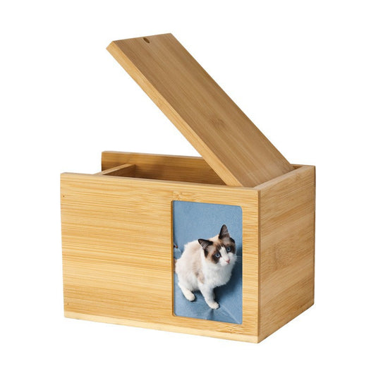 Bamboo wood bamboo pet urn wooden box cat dog small animal manufacturer wholesale coffin commemorative box