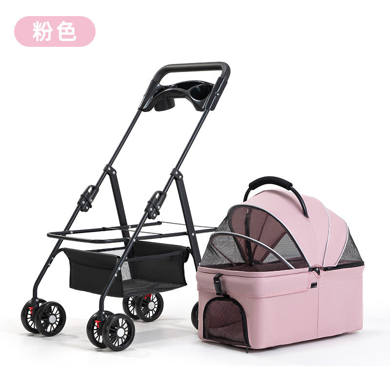 Wholesale Pet Cart Dog Cat Teddy Baby Cart Out Small Pet Cart Lightweight Foldable Outdoor Travel