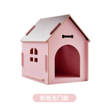 Wholesale Pet Log House Four Seasons Common Kennel Closed Dog Cage Kennel Indoor Small Dog Puppy House Outdoor Cat Nest