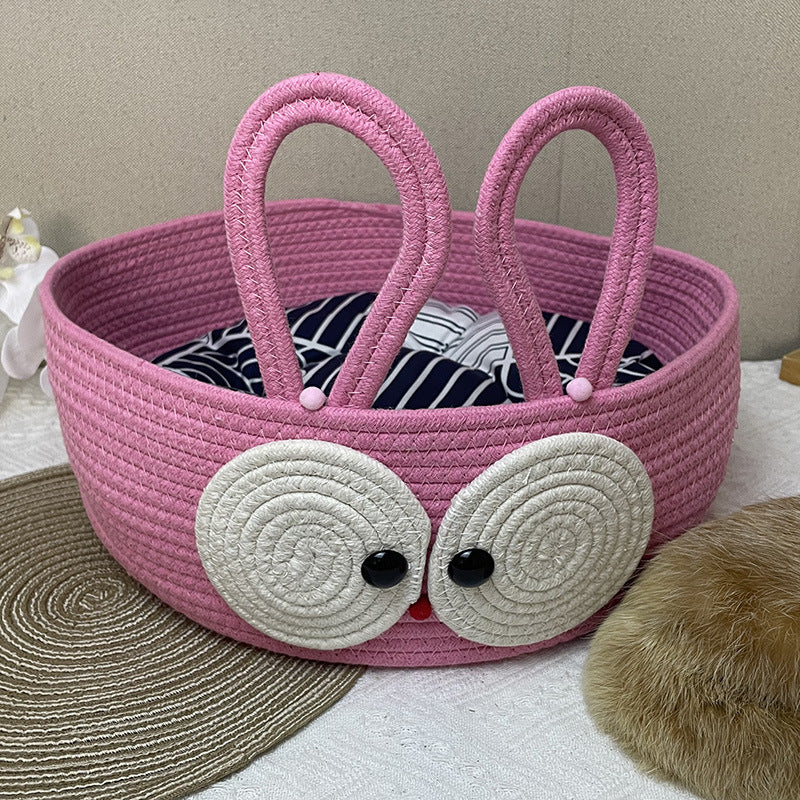New woven cat litter summer woven cat litter four-season universal cat supplies cotton rope cat scratching board pet litter