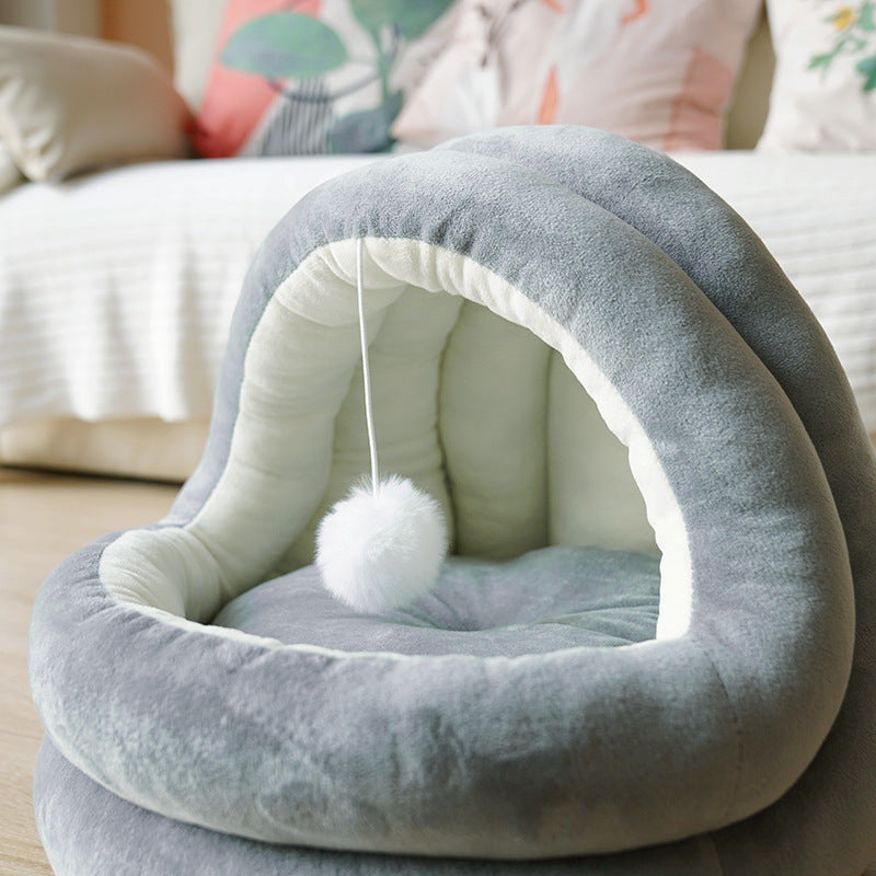 Wholesale cute yurt cat litter semi-closed removable and washable winter pet supplies pet litter small cat