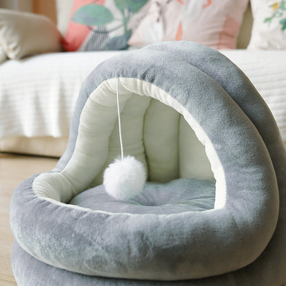 Wholesale cute yurt cat litter semi-closed removable and washable winter pet supplies pet litter small cat