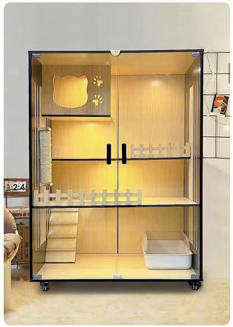 Cat villa cat cage cat cabinet wooden cat villa cat nest cat house cat big house second and third floor cat castle pet cabinet