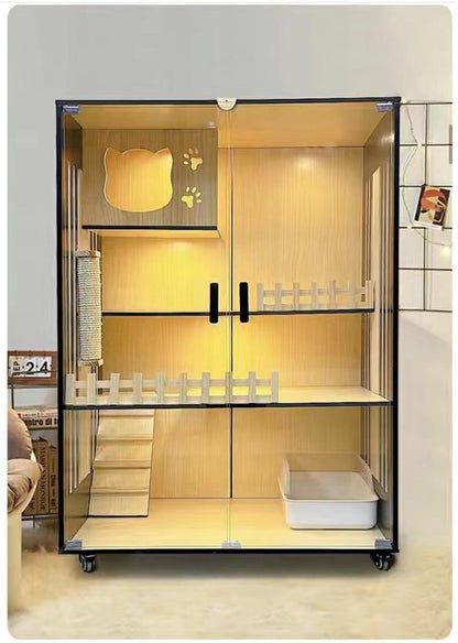 Cat villa cat cage cat cabinet wooden cat villa cat nest cat house cat big house second and third floor cat castle pet cabinet