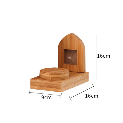 Wooden cat and dog commemorative box Pet supplies Wooden box with photo frame Drawer wooden pet urn