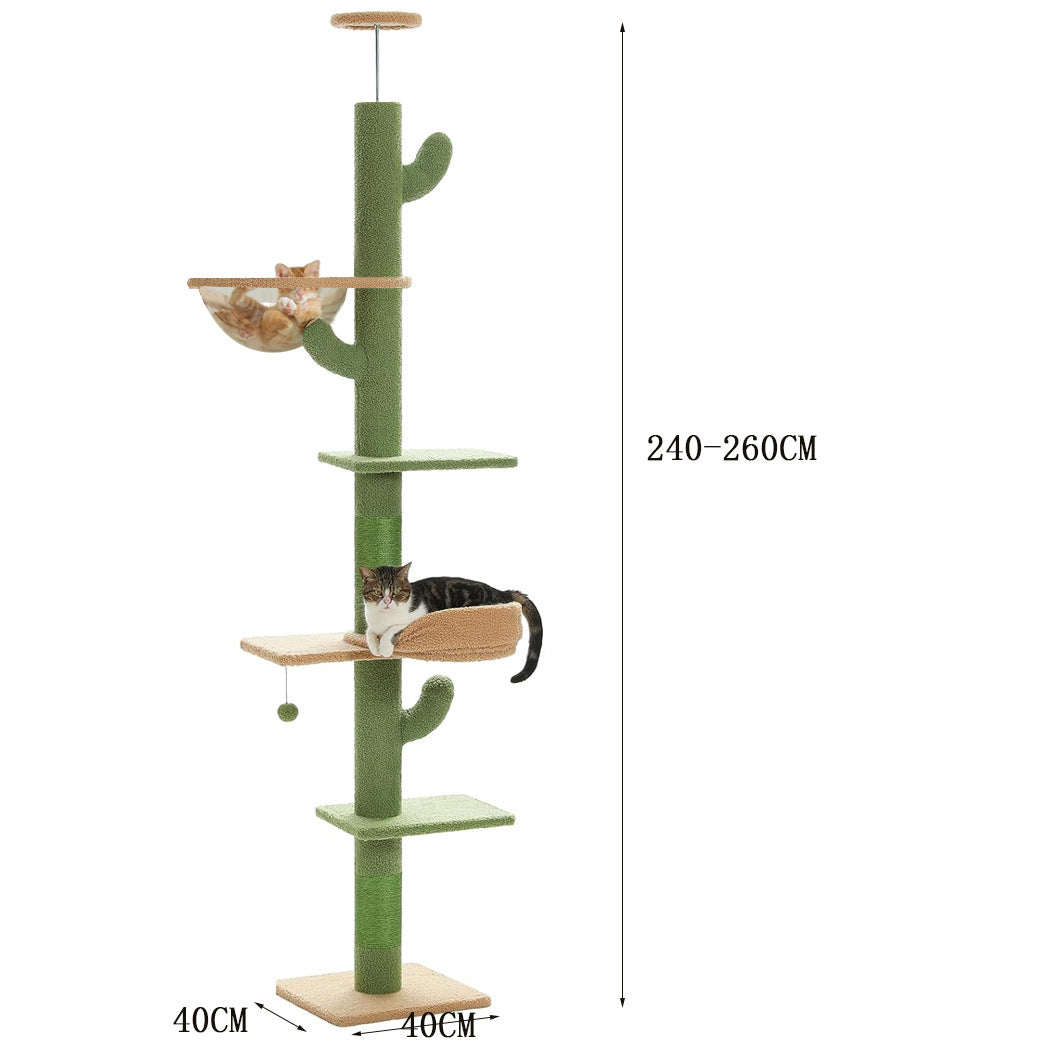Wholesale Tongtian Pillar Cactus Cat Nest Cat Tree Integrated Cat Scratch Board Cat Toy Self-Hi Solid Wood Cat Climbing Frame