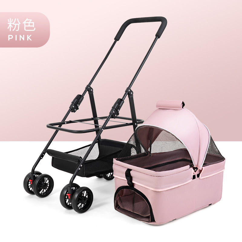 Wholesale Pet Cart Dog Cat Teddy Baby Cart Out Small Pet Cart Lightweight Foldable Outdoor Travel