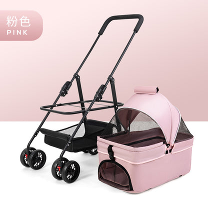 Wholesale Pet Cart Dog Cat Teddy Baby Cart Out Small Pet Cart Lightweight Foldable Outdoor Travel