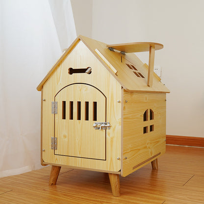 Wholesale Dog House Outdoor Wooden Kennel Wooden Kennel Guardrail Indoor Four Seasons Pet Cat Log House