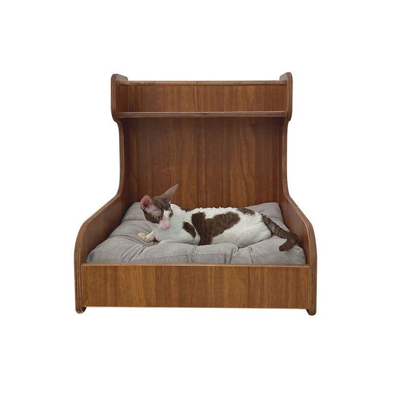 Pet sofa bed, cat and dog litter, wooden small bed, surrounded, with bottom cushion, small dog and cat universal four-season kennel