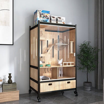 Luxury double-layer cat villa wholesale cat delivery room large space cat cage cat house solid wood cat cabinet cat cage