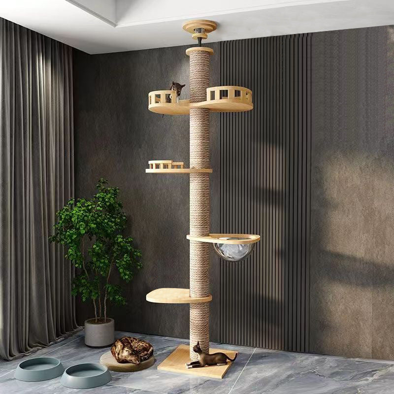 Wholesale Tongtian Post Cat Climbing Frame Cat Toy Cat Scratch Board Factory Solid Wood Bold and Firm Top-notch Cat Scratch Post