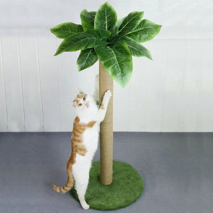 Wholesale cat scratching column vertical multi-functional simulation green plant cat toy does not occupy a small cat climbing frame
