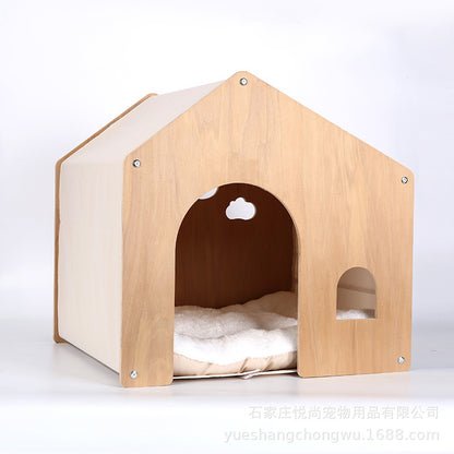 Wholesale high-grade wooden cat litter, kennel, delivery room, universal in all seasons, environmentally friendly solid wood furniture, removable and washable, not sultry