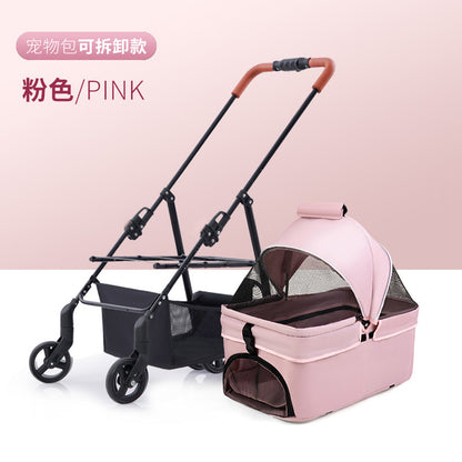 Wholesale Pet Cart Dog Cat Teddy Baby Cart Out Small Pet Cart Lightweight Foldable Outdoor Travel