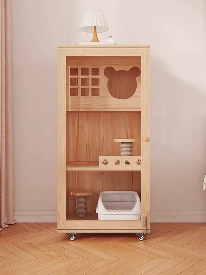Wholesale Solid Wood Cat Villa Cat Cage Household Indoor Cat Nest Cat House Large Free Space Cat Castle Cat House Cat Cabinet