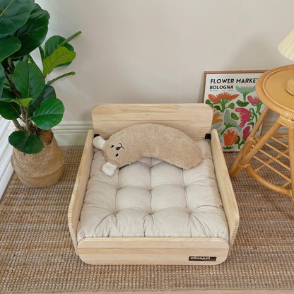 Pet sofa, wooden pet cat and dog bed, pet sofa universal in all seasons, ground-free sofa, small dog nest