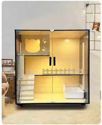 Cat villa cat cage cat cabinet wooden cat villa cat nest cat house cat big house second and third floor cat castle pet cabinet