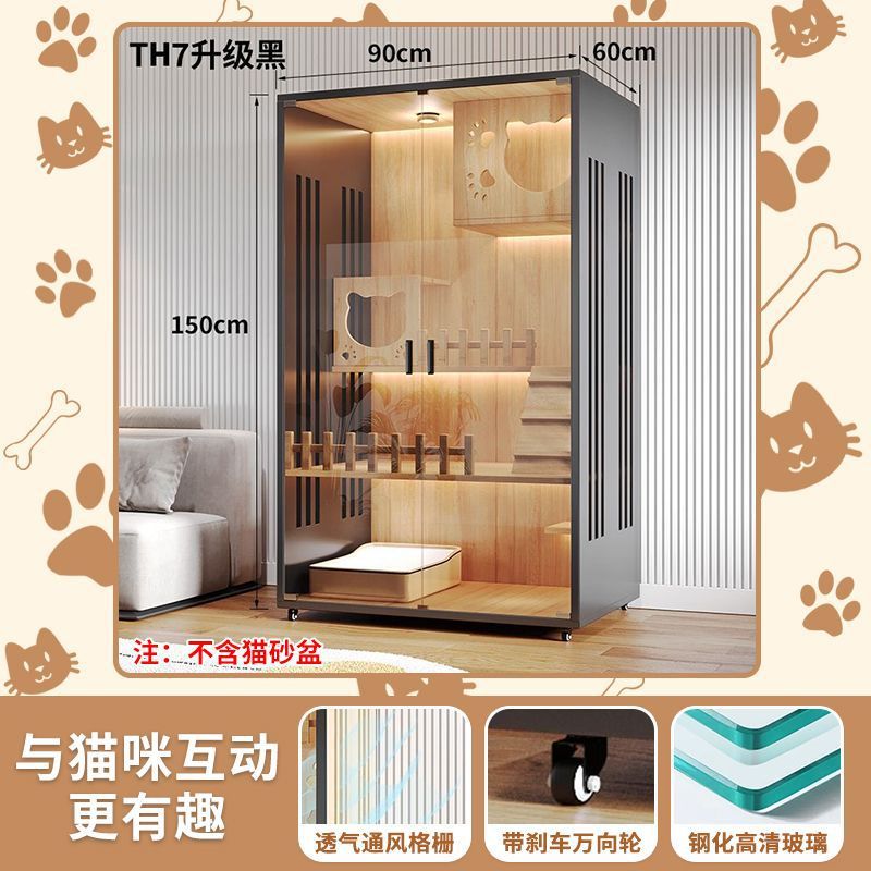 Cat Villa Wooden Cat Cage Household Indoor Double-layer Cat Cabinet Three-layer Cat House Pet Cabinet Cat Nest Cat House