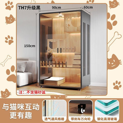 Cat Villa Wooden Cat Cage Household Indoor Double-layer Cat Cabinet Three-layer Cat House Pet Cabinet Cat Nest Cat House