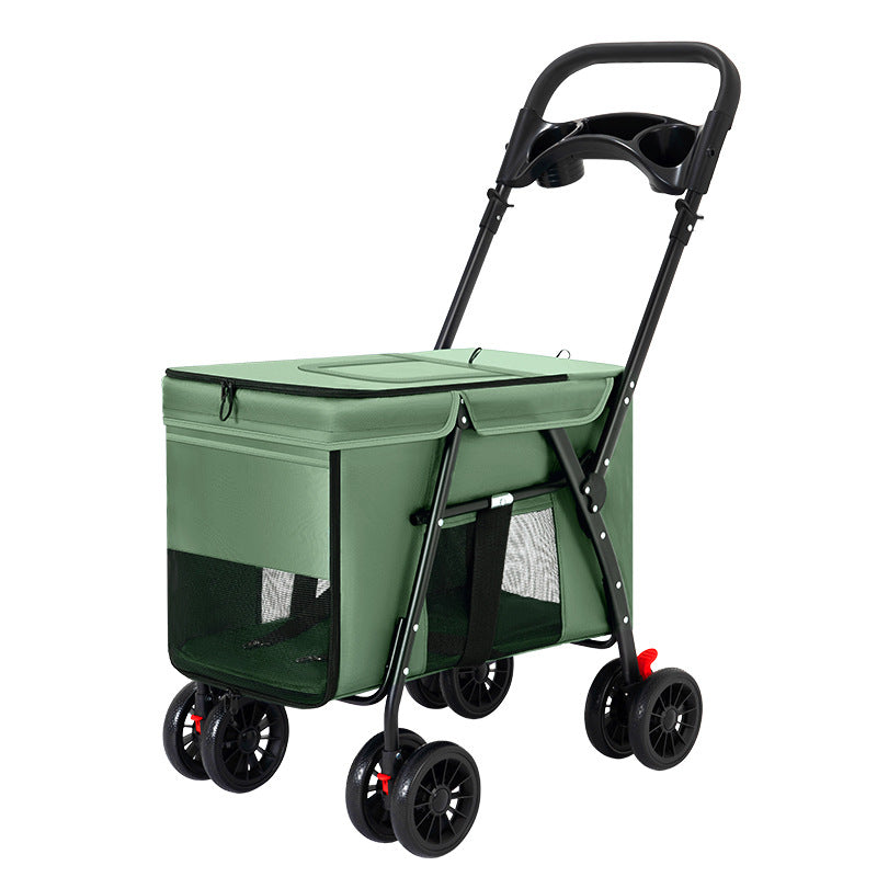 Wholesale medium and large dog pet cart dog cat teddy baby cart out small pet cart lightweight foldable