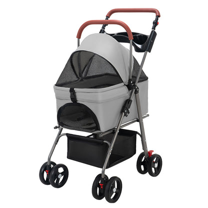 Wholesale Pet Cart Dog Cat Teddy Baby Cart Out Small Pet Cart Lightweight Foldable Outdoor Travel