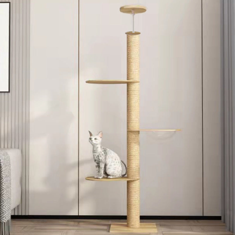Wholesale Tongtian Post Cat Climbing Frame Cat Toy Cat Scratch Board Factory Solid Wood Bold and Firm Top-notch Cat Scratch Post