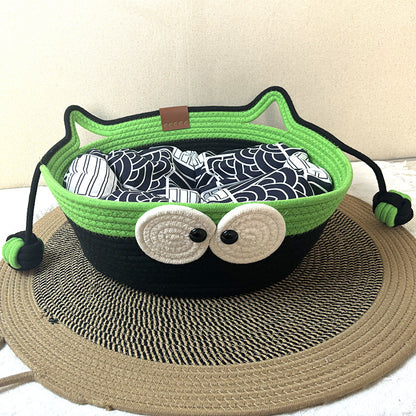 New woven cat nest in summer, pet nest, universal in all seasons, wear-resistant and scratch-resistant, self-hi ball integrated, washable and warm nest