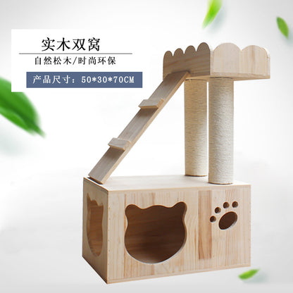 Wholesale cat climbing frame，Solid Wood Cat Nest ，Cat Tree ，Cat House ，Cat Nest Pine Cat Toy Cat Climbing Rack