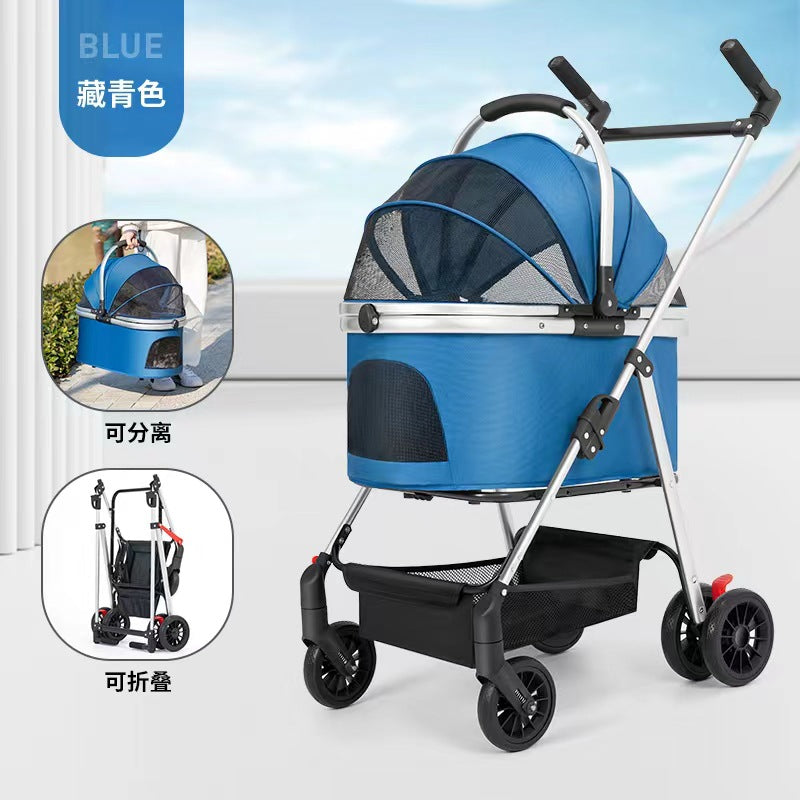 Wholesale medium and large dog pet cart dog cat teddy baby cart out small pet cart lightweight foldable