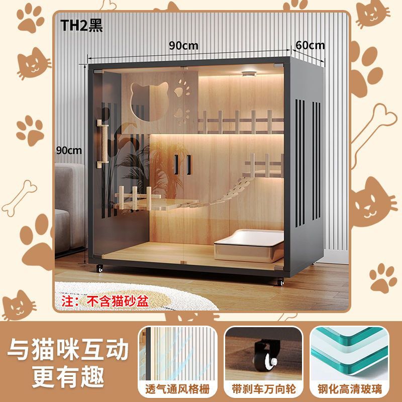 Cat Villa Wooden Cat Cage Household Indoor Double-layer Cat Cabinet Three-layer Cat House Pet Cabinet Cat Nest Cat House