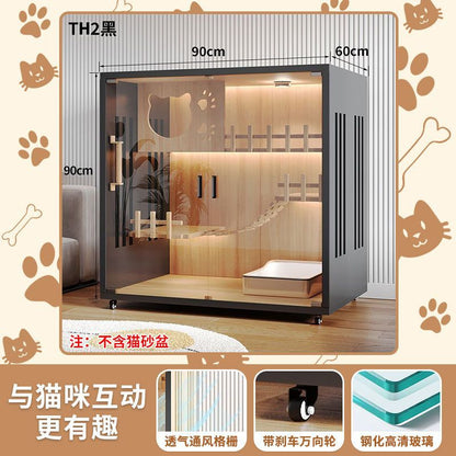Cat Villa Wooden Cat Cage Household Indoor Double-layer Cat Cabinet Three-layer Cat House Pet Cabinet Cat Nest Cat House