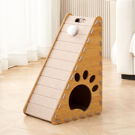 The cat litter is integrated, wear-resistant and non-crumb-resistant, cat scratch-resistant, triangular large vertical felt cat claw board, anti-cat scratch.