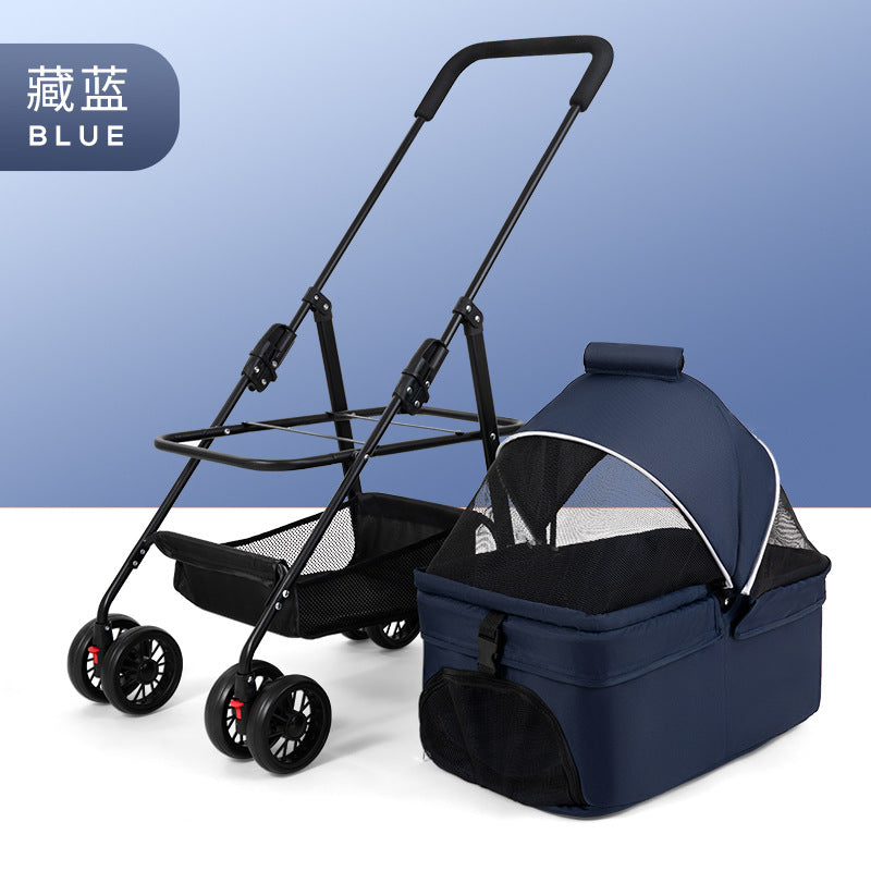 Wholesale Pet Cart Dog Cat Teddy Baby Cart Out Small Pet Cart Lightweight Foldable Outdoor Travel