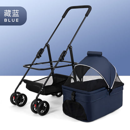 Wholesale Pet Cart Dog Cat Teddy Baby Cart Out Small Pet Cart Lightweight Foldable Outdoor Travel