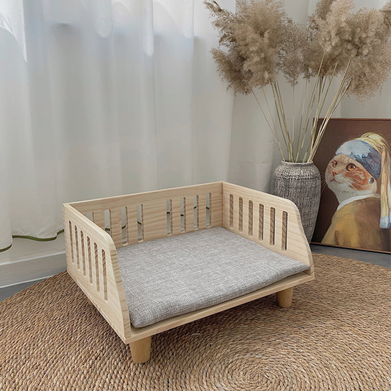 Hollow surrounded pet tatami, cat pet bed, wooden, indoor four seasons