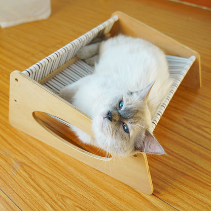 Wholesale nap new favorite solid wood cat hammock medium pet nest pet bed four seasons pet supplies