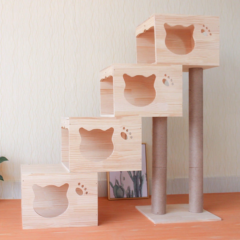 Wholesale cat climbing frame，Solid Wood Cat Nest ，Cat Tree ，Cat House ，Cat Nest Pine Cat Toy Cat Climbing Rack
