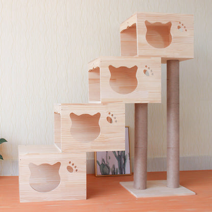 Wholesale cat climbing frame，Solid Wood Cat Nest ，Cat Tree ，Cat House ，Cat Nest Pine Cat Toy Cat Climbing Rack