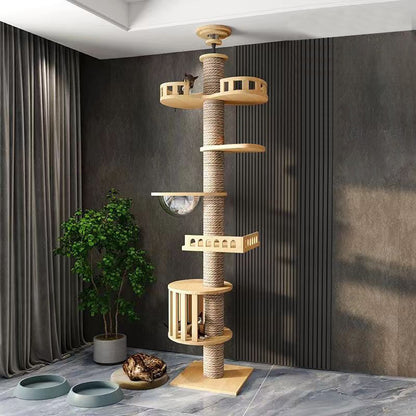 Wholesale Tongtian Post Cat Climbing Frame Cat Toy Cat Scratch Board Factory Solid Wood Bold and Firm Top-notch Cat Scratch Post