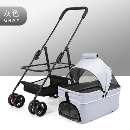 Wholesale Pet Cart Dog Cat Teddy Baby Cart Out Small Pet Cart Lightweight Foldable Outdoor Travel