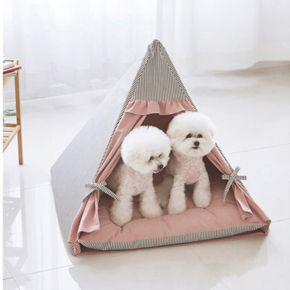 Wholesale F Foldable Striped Triangle Pet Tent Cat Nest Dog House
