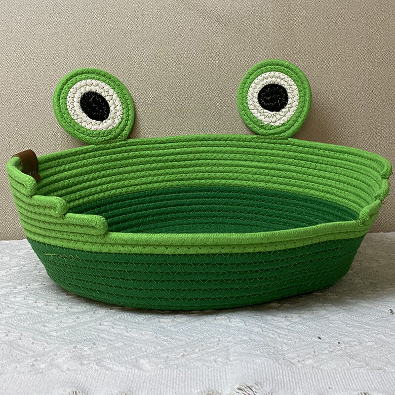 Woven cat nest frog prince design pet nest universal in all seasons washable grinding claws cat scratching board integrated sleeping nest