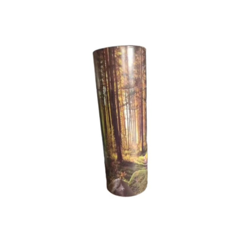 Direct supply cylindrical wood paper tube biodegradable wooden pet memorial funeral urn