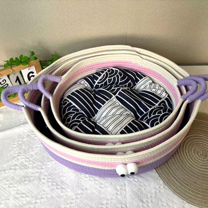 Woven cat nest, big-eyed cute pet nest, universal in all seasons, scratch-resistant and bite-resistant, washable without debris, summer cool nest, cat cat bed