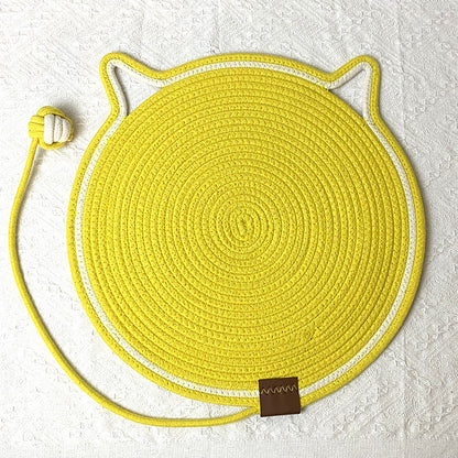 Cotton rope woven cat scratching pad toy ball integrated cat sleeping pad scratch resistant wear resistant washable pet pad