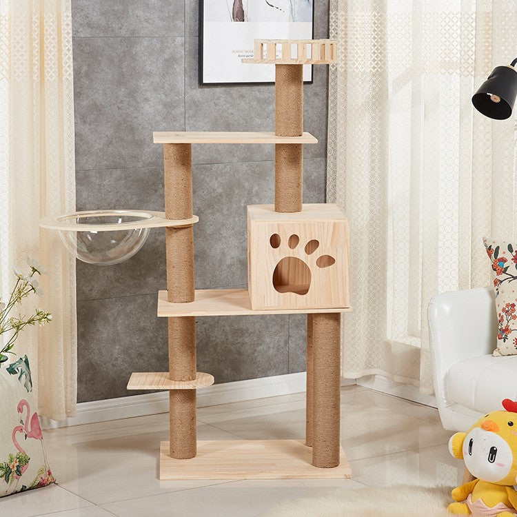 Wholesale Wooden cat climbing frame Cat tree Cat Nest Export Cat Climbing Rack Foreign Trade Pine Cat Tree Pet Supplies Factory